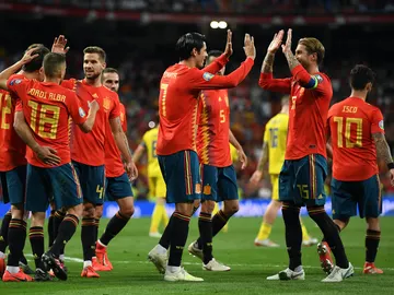 La Selección Española celebra un gol La Selección Española celebra un gol