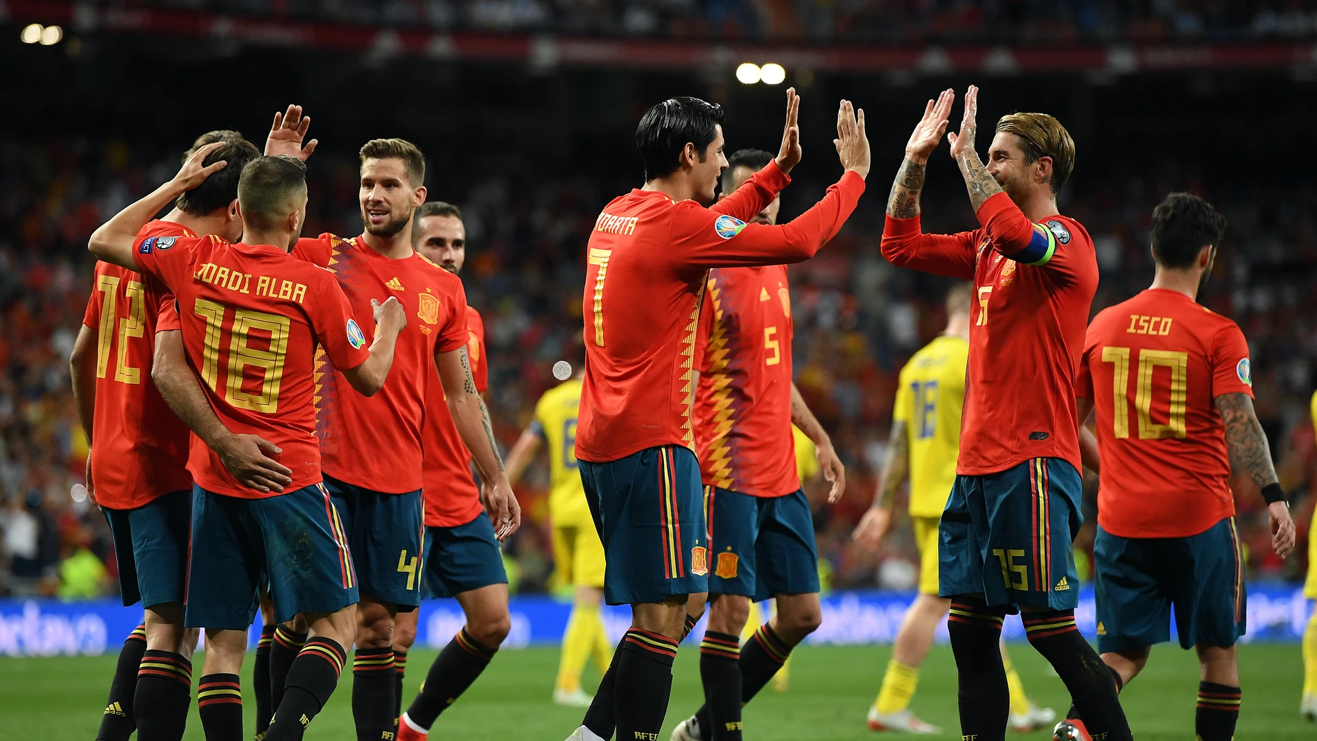 La Selección Española celebra un gol La Selección Española celebra un gol