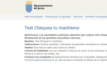 Test Chequea tu Machismo alojado en la web del Ayuntamiento de Jerez