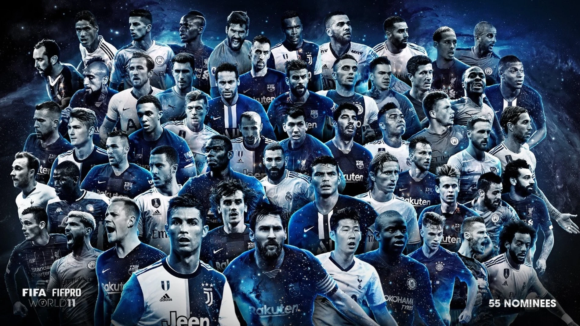 Los 55 nominados al XI FIFPro Los 55 nominados al XI FIFPro