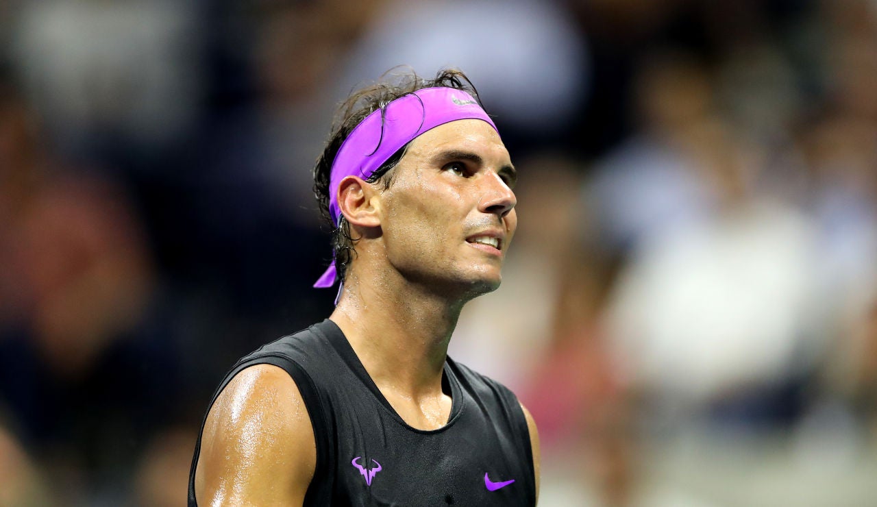 Nadal en el partido de cuartos de final del US Open Nadal en el partido de cuartos de final del US Open