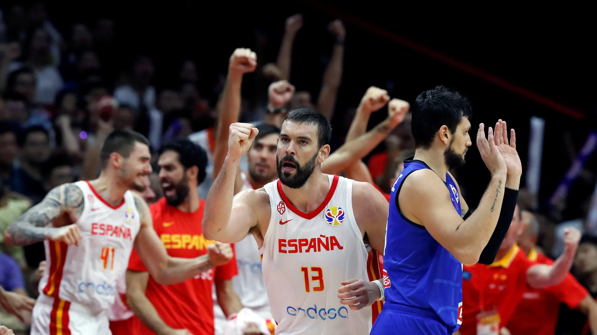 Marc Gasol celebra una canasta ante Italia Marc Gasol celebra una canasta ante Italia