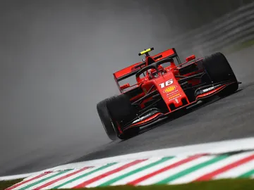 Charles Leclerc, en acción en Monza Charles Leclerc, en acción en Monza