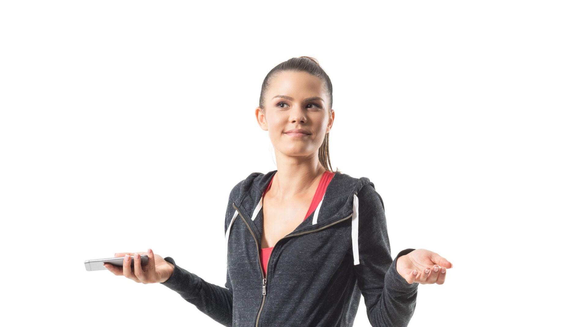 Mujer deportista indecisa