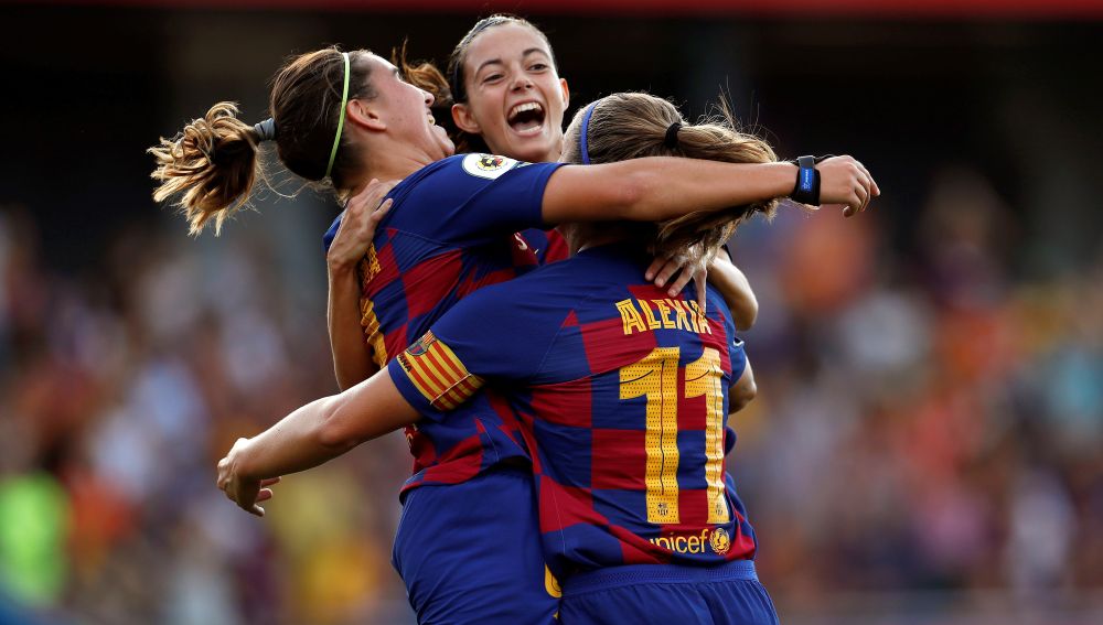 Las jugadoras del FC Barcelona, (i-d) Mariona Caldentey