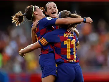 Las jugadoras del FC Barcelona, (i-d) Mariona Caldentey Las jugadoras del FC Barcelona, (i-d) Mariona Caldentey