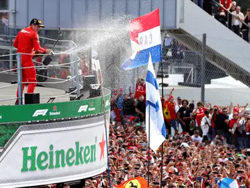 Charles Leclerc en los más alto del podio del GP de Italia 2019 Charles Leclerc en los más alto del podio del GP de Italia 2019