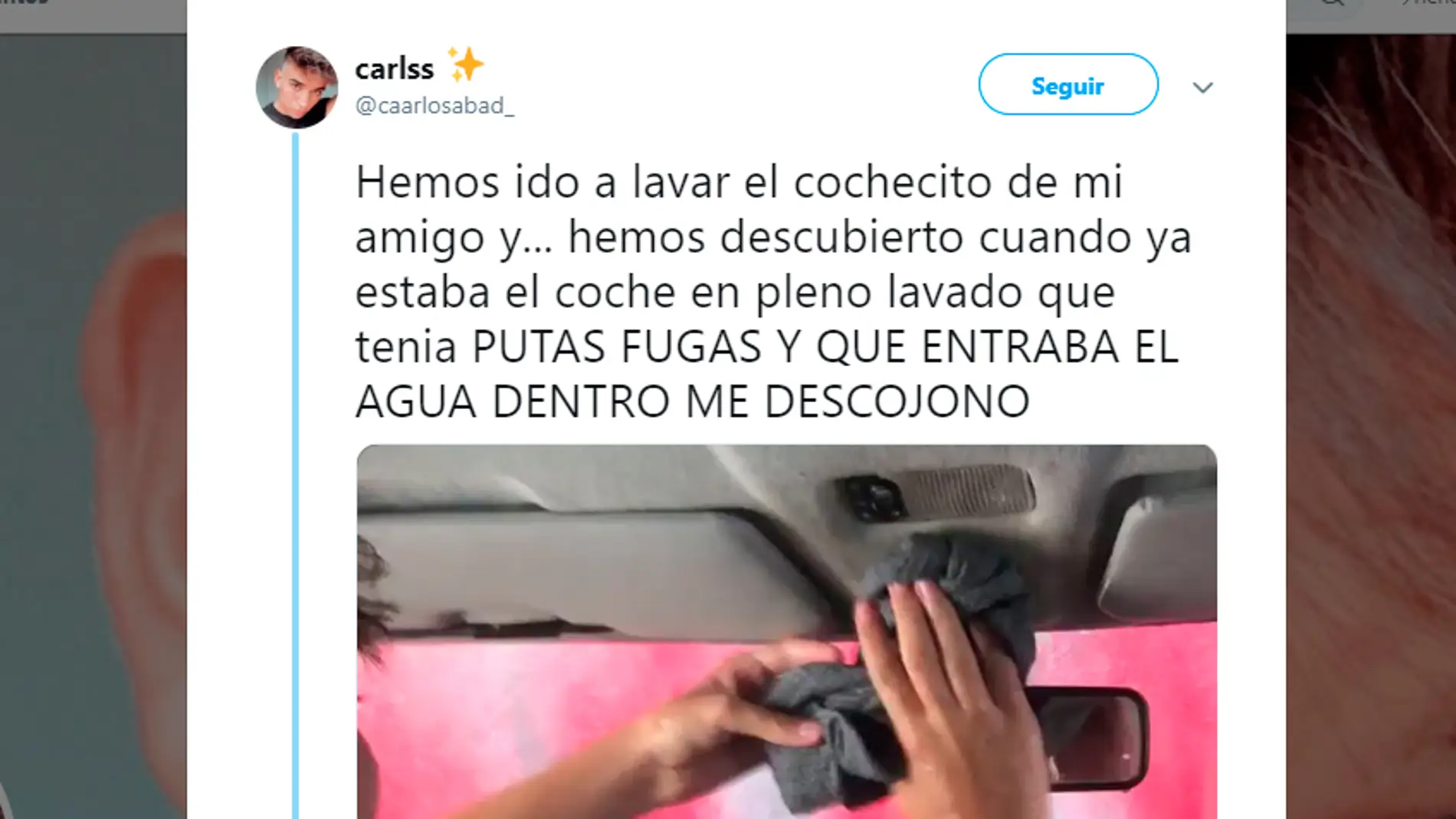 Captura del tuit con el vídeo