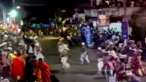 Dos elefantes provocan una estampida en Sri Lanka Dos elefantes provocan una estampida en Sri Lanka