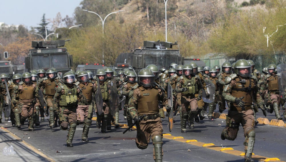 Disturbios en Santiago de Chile.