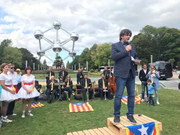 Carles Puigdemont en un acto en Bruselas Carles Puigdemont en un acto en Bruselas