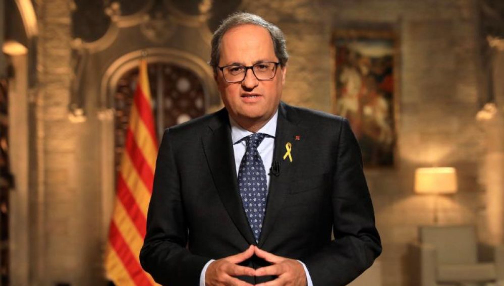 Quim Torra, durante el discurso institucional de la Diada