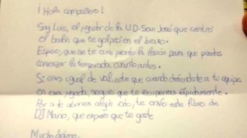 Carta del pequeño Luis a un rival