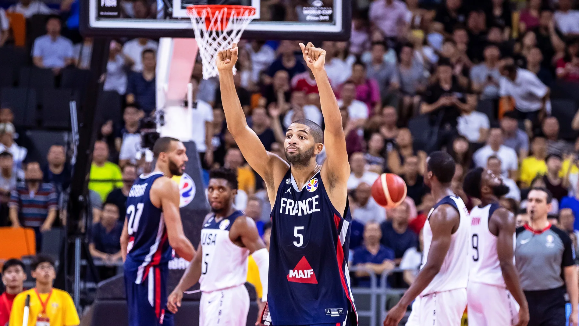 Nicolas Batum durante el partido frente a Estados Unidos Nicolas Batum durante el partido frente a Estados Unidos
