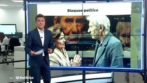 El encuentro entre José Sacristán y Carmen Calvo: "Poneos de acuerdo, por favor" El encuentro entre José Sacristán y Carmen Calvo: "Poneos de acuerdo, por favor"