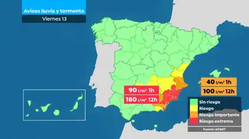 Avisos de lluvia y tormentas para este viernes Avisos de lluvia y tormentas para este viernes