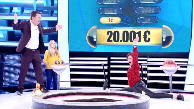 La efusiva celebración de una concursante de '¡Ahora caigo!' por su gran suerte