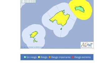 AEMET activa la alerta amarilla en Baleares por la llegada de la DANA debido a las fuertes lluvias, tormentas, viento y mala mar 