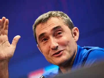 Ernesto Valverde, en una rueda de prensa del Barcelona Ernesto Valverde, en una rueda de prensa del Barcelona
