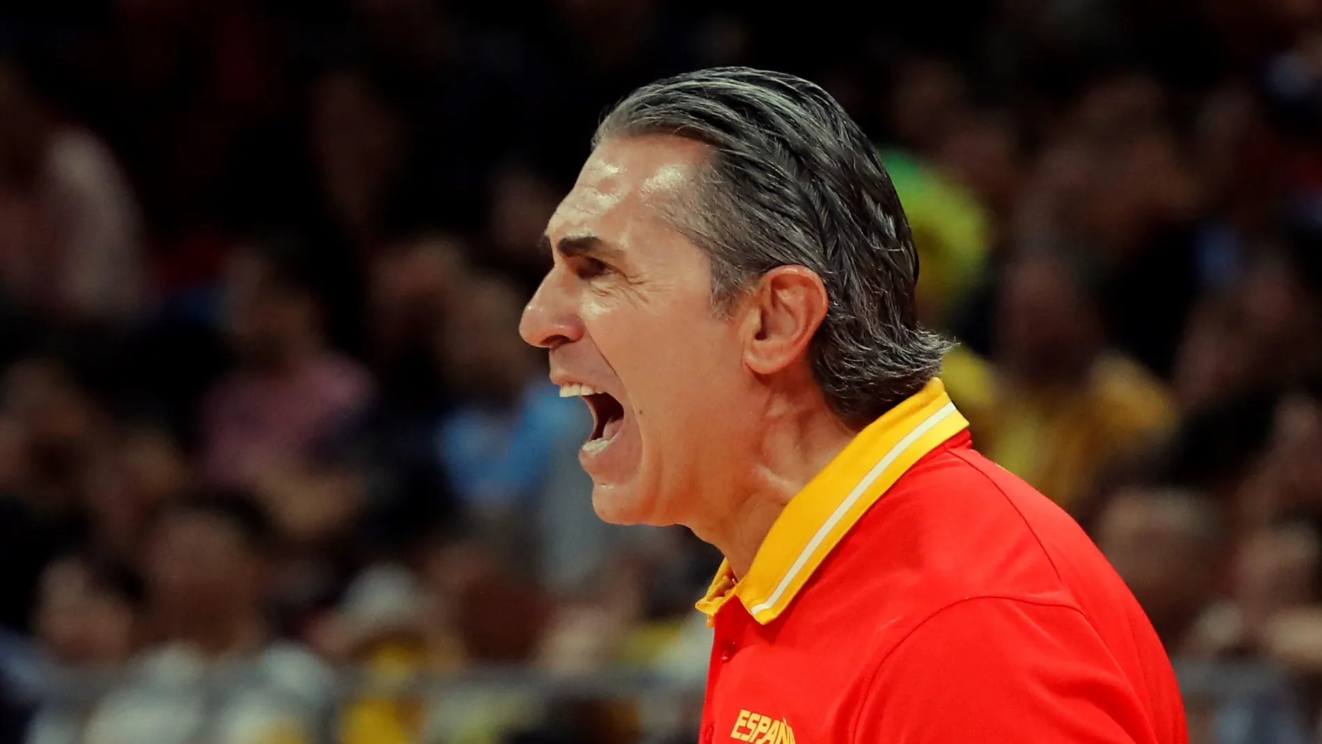 Sergio Scariolo, en tensión durante el partido Sergio Scariolo, en tensión durante el partido