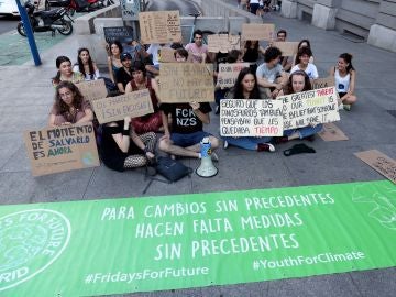 Jóvenes del movimiento estudiantil internacional Fridays For Future