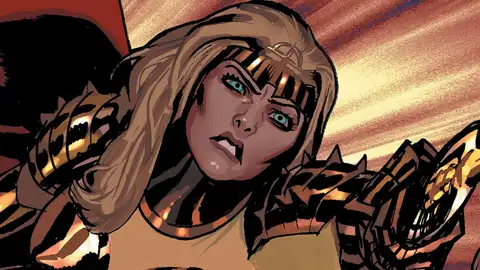 Thena, el personaje de Angelina Jolie, en el cómic Thena, el personaje de Angelina Jolie, en el cómic