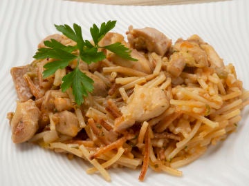 Receta de Fideos con verduras y pollo Receta de Fideos con verduras y pollo