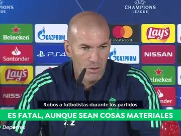 Zidane, preocupado por la oleada de robos: "Lo vivimos fatal" Zidane, preocupado por la oleada de robos: "Lo vivimos fatal"