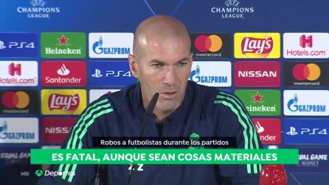 Zidane, preocupado por la oleada de robos: "Lo vivimos fatal"