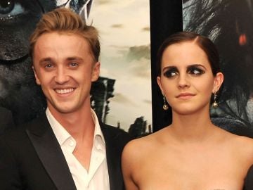 Tom Felton (Draco Malfoy) y Emma Watson (Hermione Grander), actores de 'Harry Potter'