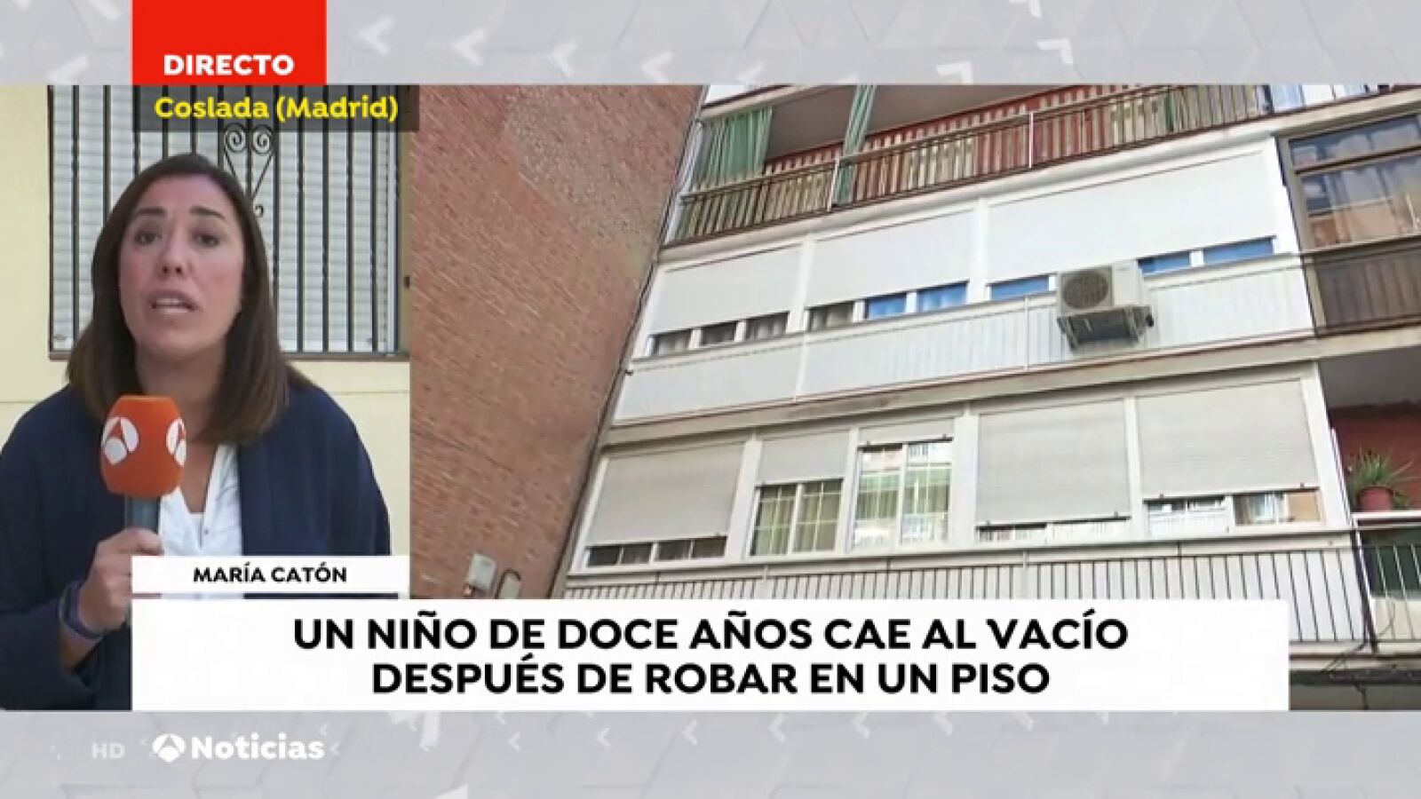 Muy grave un menor de 12 años conocido como 