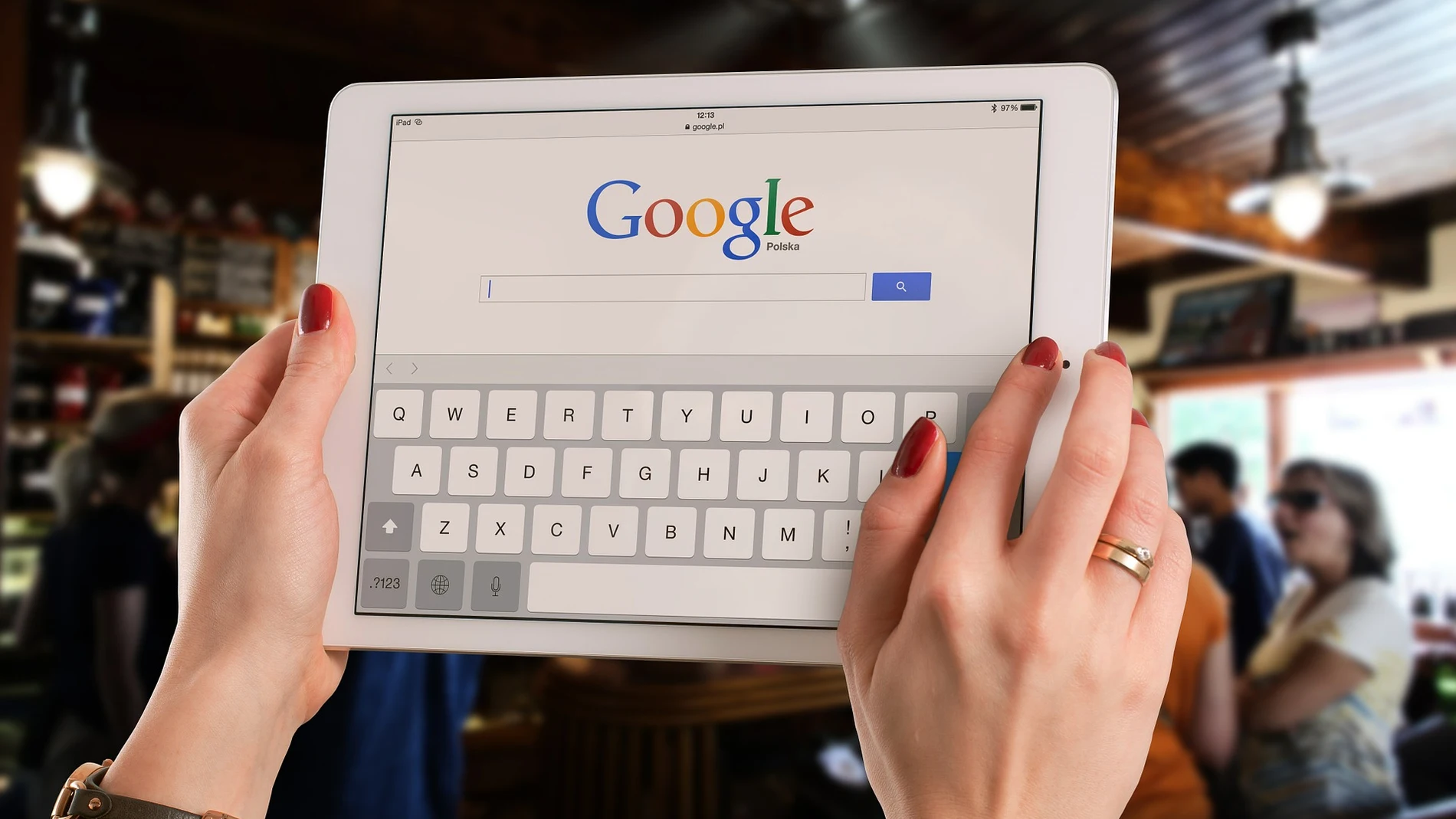 Navegador Google en una tablet Navegador Google en una tablet