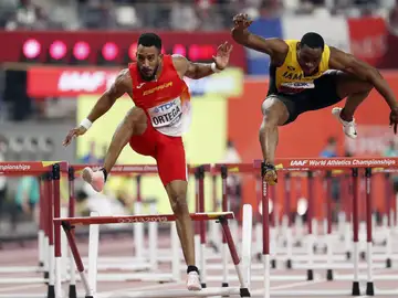 Orlando Ortega en la final de 110 metros vallas Orlando Ortega en la final de 110 metros vallas