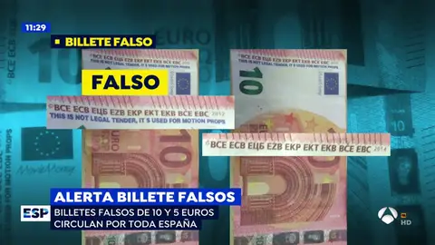 Alerta billetes falsos. billetes