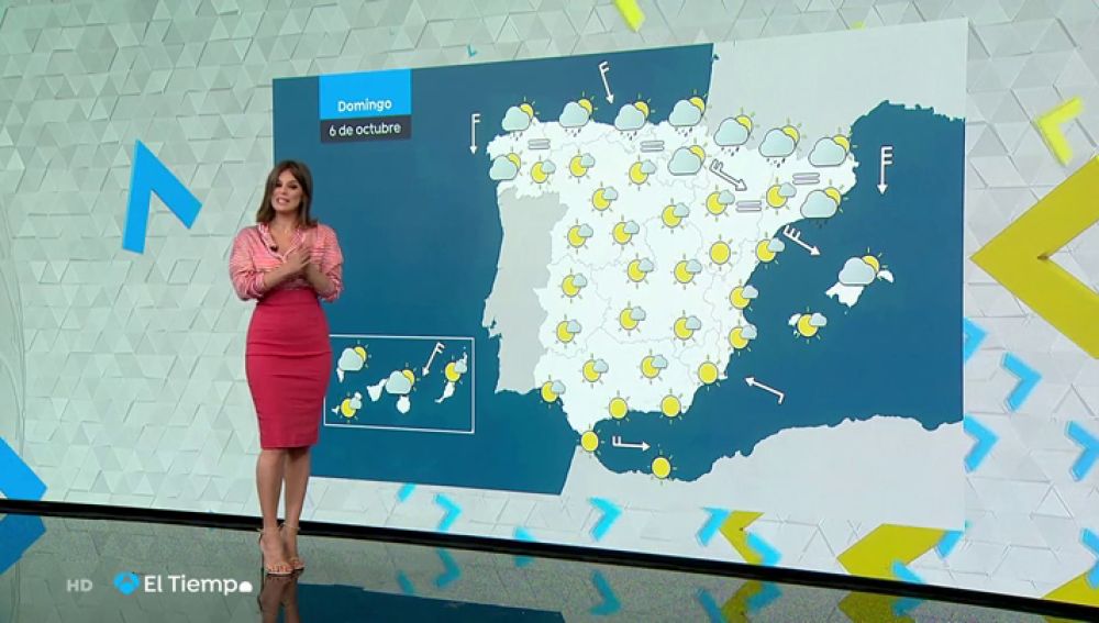 El domingo se presentará con lluvia en el Cantábrico y Cataluña y despejado en el resto