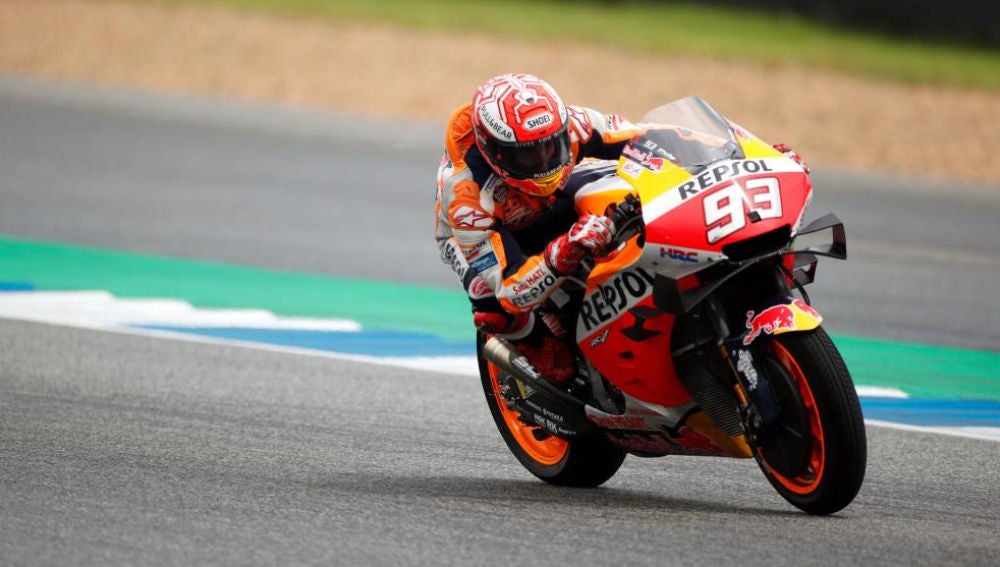 Marc Márquez durante la clasificación del GP de Tailandia