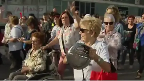 Imagen durante la protesta de este sábado Imagen durante la protesta de este sábado