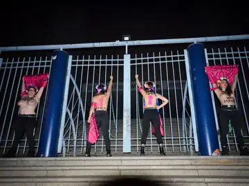 Las cuatro activistas de Femen en Vistalegre Las cuatro activistas de Femen en Vistalegre