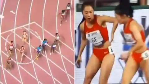 Error viral de dos atletas chinas en el mundial de Doha Error viral de dos atletas chinas en el mundial de Doha