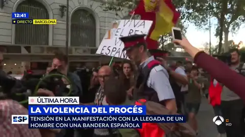 Manifestante en Barcelona. manifa