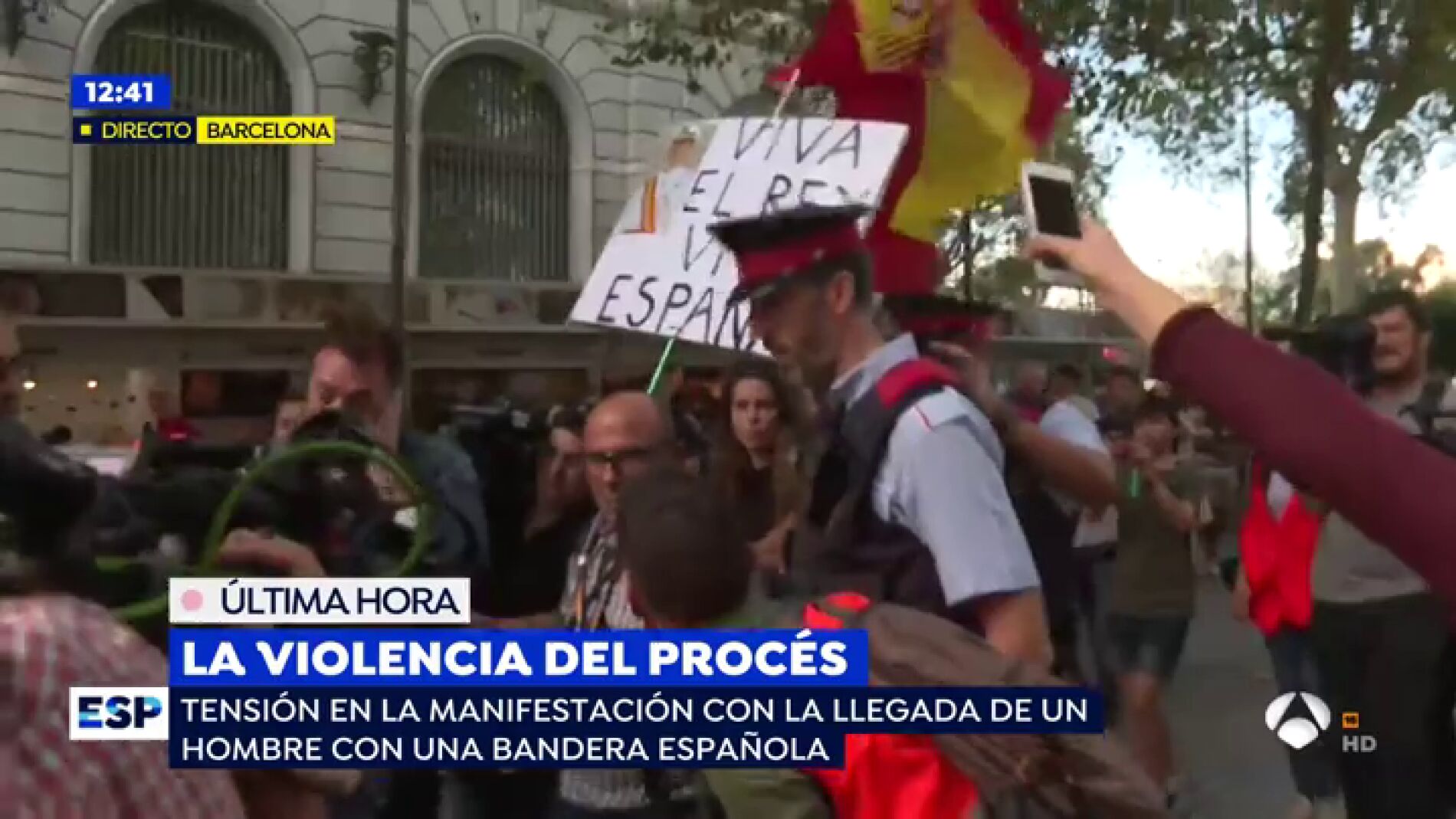 Manifestante en Barcelona.