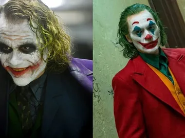Heath Ledger y Joaquin Phoenix como el Joker Heath Ledger y Joaquin Phoenix como el Joker