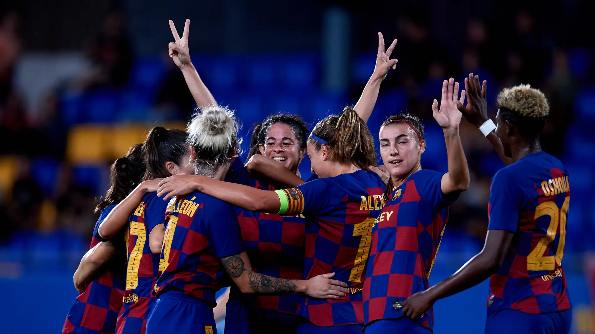 Las jugadoras del Barcelona celebran un gol Las jugadoras del Barcelona celebran un gol