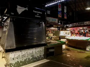 El mercado de la boquería durante la huelga independentista El mercado de la boquería durante la huelga independentista