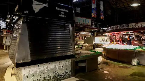 El mercado de la boquería durante la huelga independentista El mercado de la boquería durante la huelga independentista