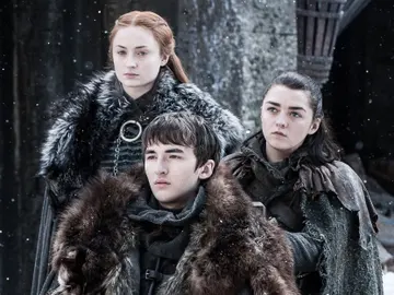 Sansa, Bran y Arya Stark en 'Juego de Tronos' Sansa, Bran y Arya Stark en 'Juego de Tronos'