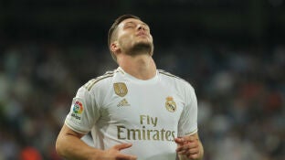 Jovic, en un partido con el Real Madrid