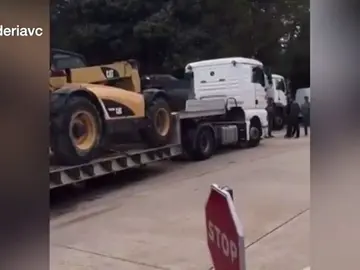 Entra en el Valle de los Caídos la maquinaria para la exhumación de Franco Entra en el Valle de los Caídos la maquinaria para la exhumación de Franco