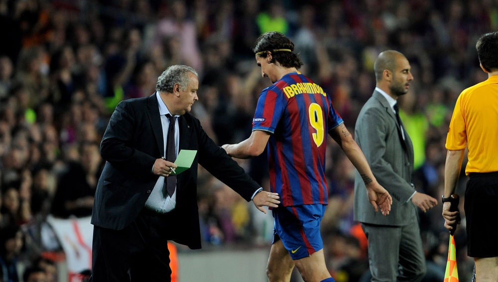 Ibrahimovic y Guardiola, durante su etapa en el Barcelona