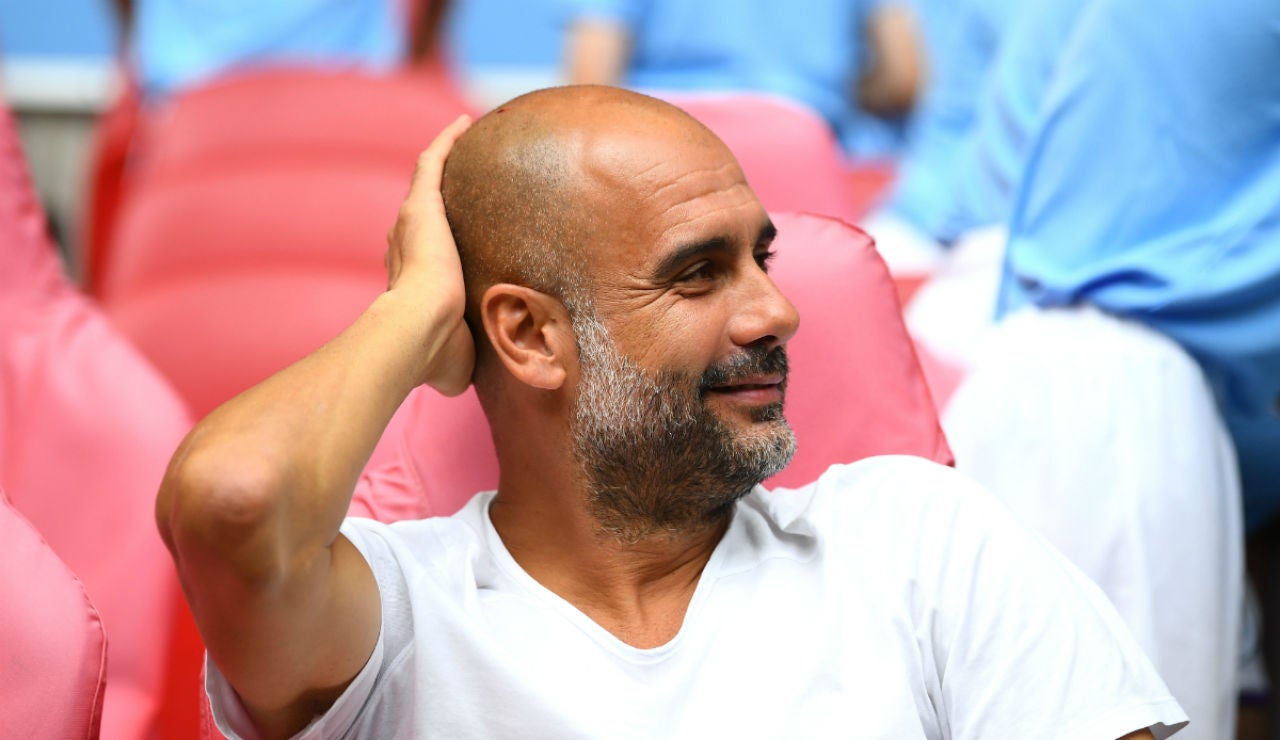 Guardiola, en un partido con el City Guardiola, en un partido con el City